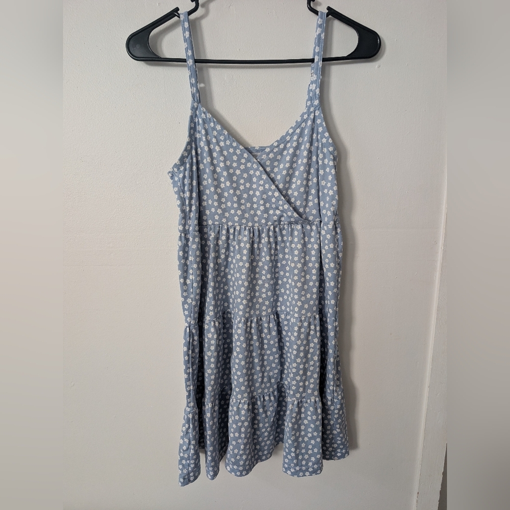 Hollister Women's Baby Blue‎ Floral Sundress Size Small